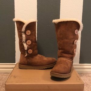 UGG Bailey Suede Button Triplet II Boots